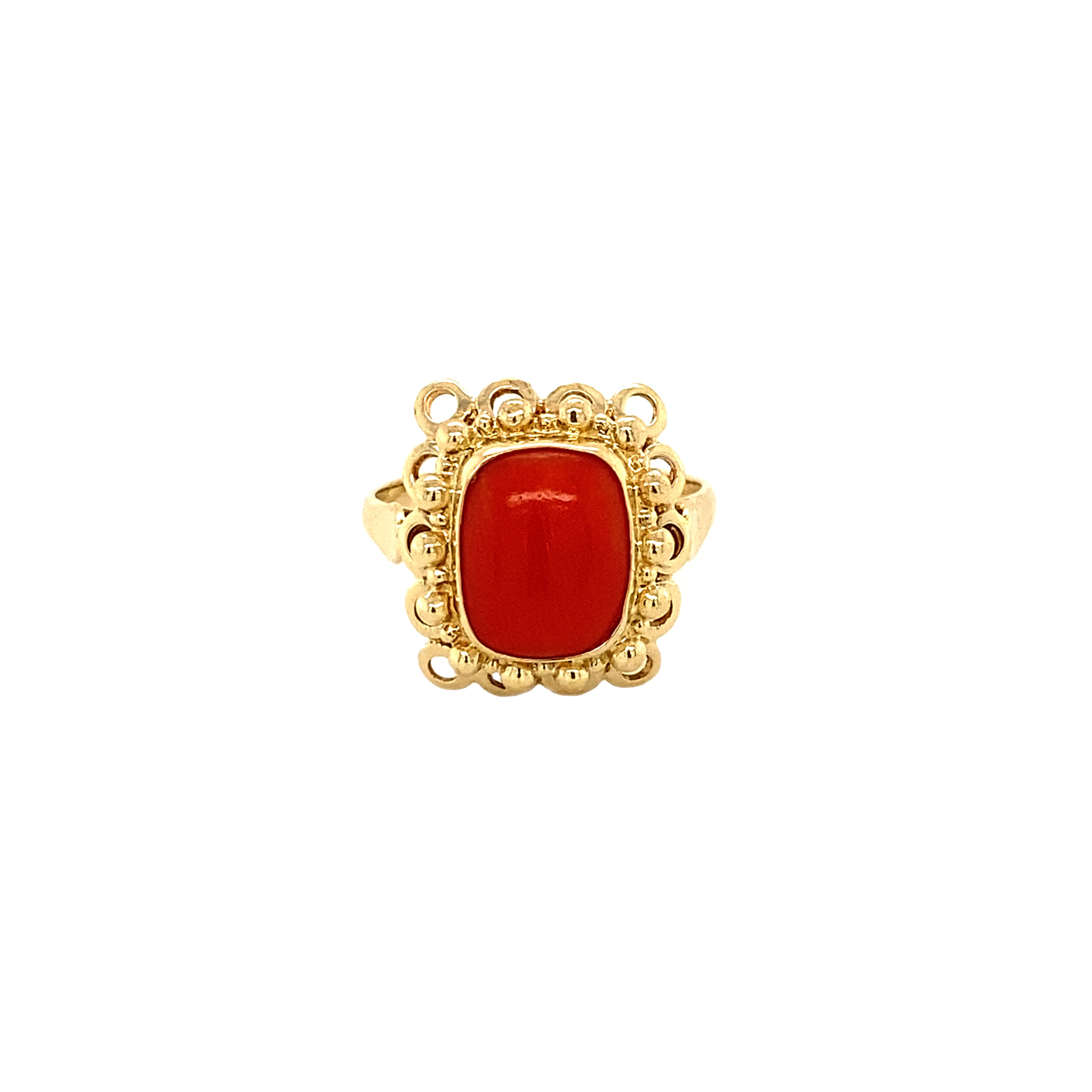 Vintage 14K Gold Ring with Red Coral